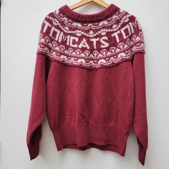 Current Elliott Merino Tomcats Fair Isle Crewneck Pullover Sweater Si… - Picture 1 of 4